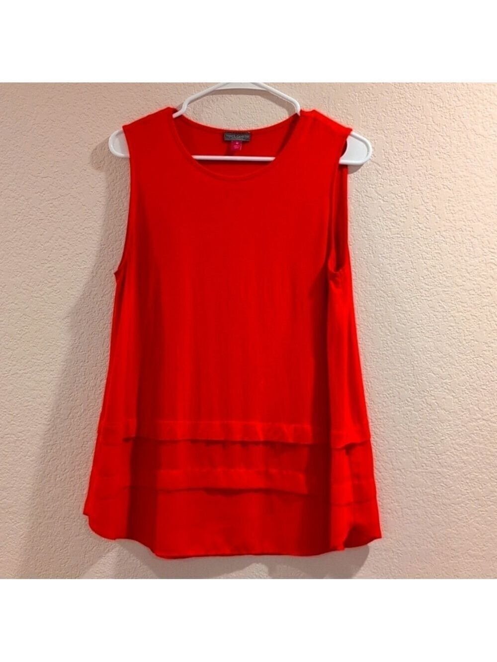Vince Camuto Red Sleeveless Tunic Blouse Medium